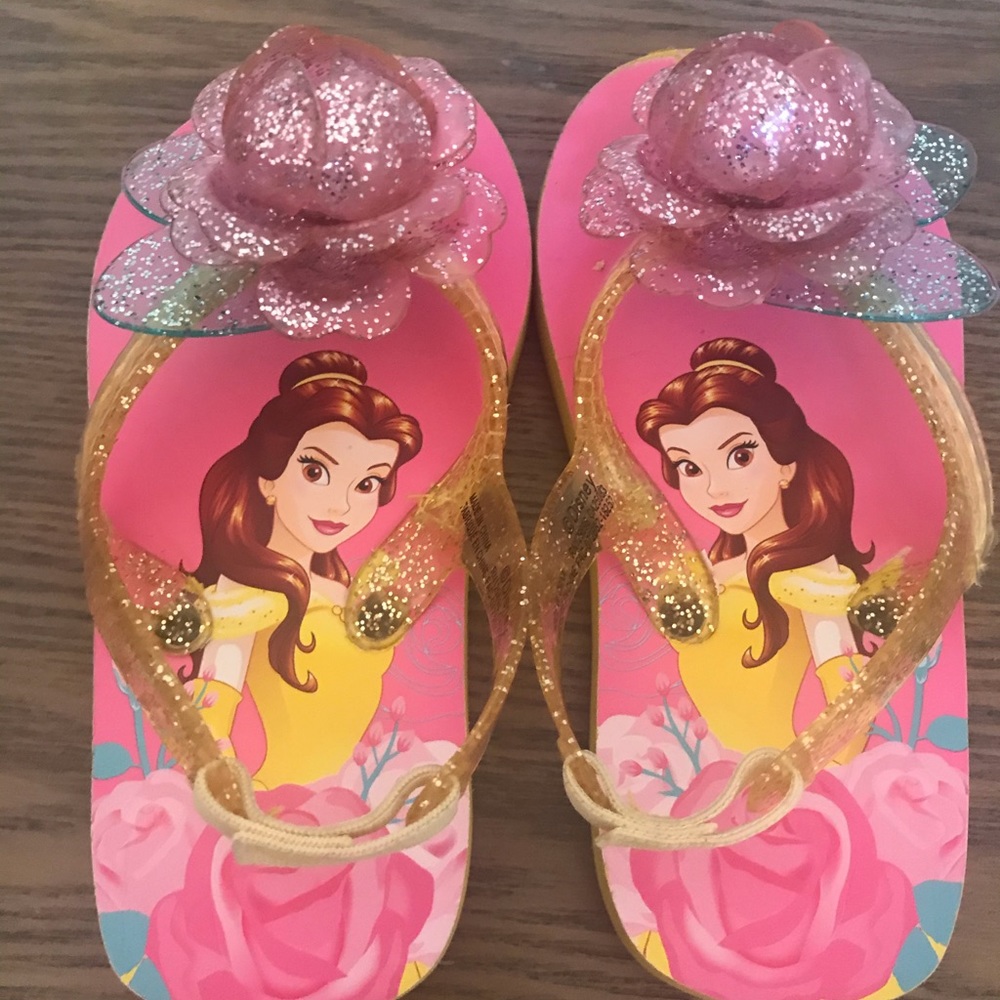 Disney Store Belle Flip Flops Size 7/8